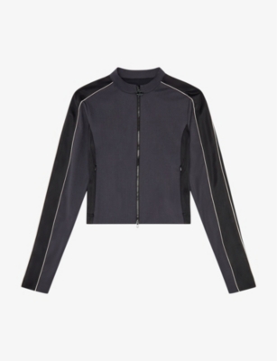 DIESEL: G-Fort contrast-panel stretch wool-blend jacket