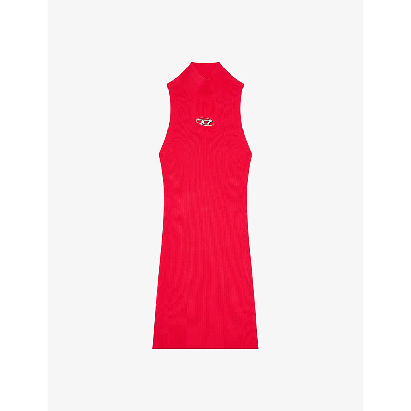 Shop Diesel Women's 37i M-onervax Brand-plaque Slim-fit Knitted Mini Dress