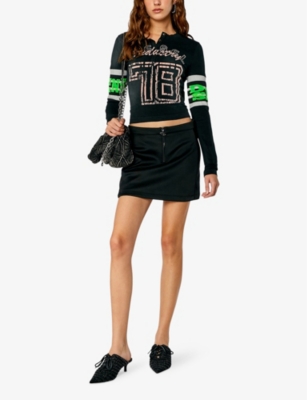 Shop Diesel Women's 9xx O-carole Cut-out Stretch-woven Mini Skirt