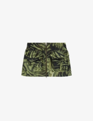 DIESEL: O Mirty camo-print woven mini skirt