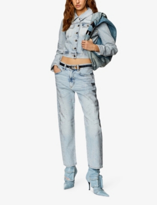 Shop Diesel Women's 1 2016 D-air Rhinestone-embellished Low-rise Denim Jeans