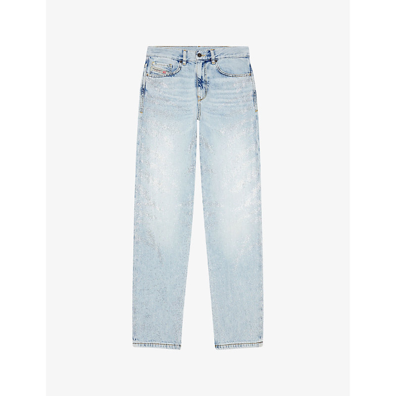 Shop Diesel 2016 D-air Rhinestone-embellished Low-rise Denim Jeans