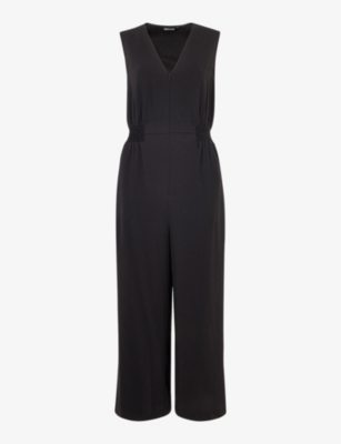 Shop Whistles Womens Black Remmie Cinched Waist Woven Jumpsuit