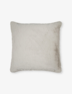THE WHITE COMPANY: Super Soft Large square faux-fur cushion 60cm x 60cm
