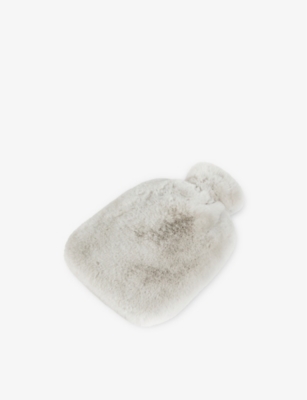 The White Company Super Soft Faux-fur Hot Water Bottl In Dove Grey