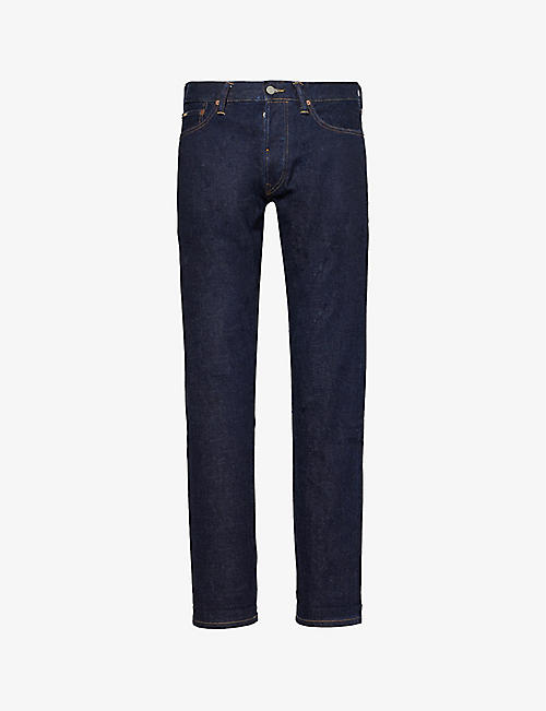 POLO RALPH LAUREN: Five-pocket belt-loop slim-fit tapered-leg stretch-denim jeans