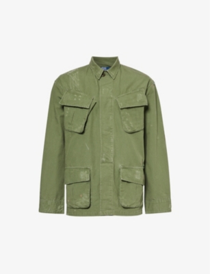 Polo Ralph Lauren Fishing Flap-pocket Regular-fit Cotton Jacket In 5020b Olive W/ Mending