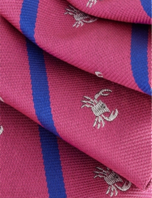 Shop Polo Ralph Lauren Striped Wide-blade Silk Tie In Pink