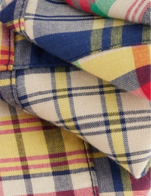 Shop Polo Ralph Lauren Patchwork-pattern Wide-blade Cotton Tie In Multi