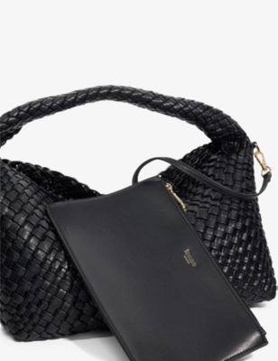 Dune Womens Black-plain Synthetic Deliberate Large Woven Shoulder Bag In Black-plain Synthetic