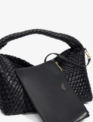 Shop Dune Women's Black-plain Synthetic Deliberate Large Woven Shoulder Bag