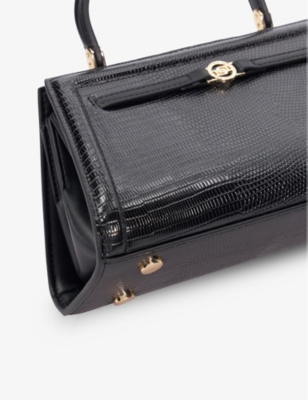 Shop Dune Black-synthetic Dante Top-handle Suede Handbag