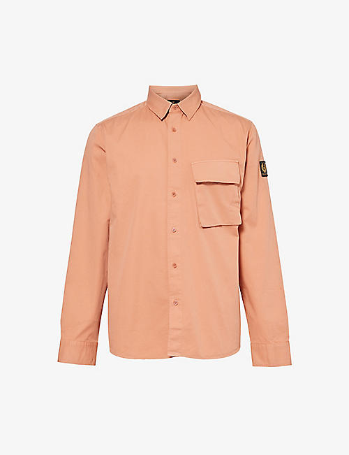 BELSTAFF: Scale brand-patch regular-fit cotton shirt