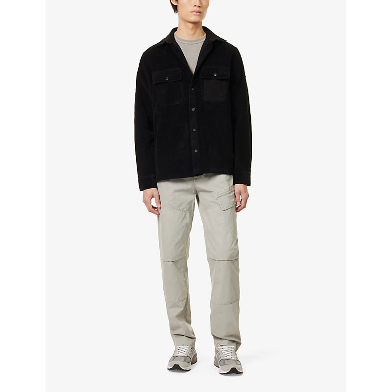Shop Belstaff Men's Cloud Grey Dalesman Brand-patch Straight-rise Regular-fit Cotton Trousers