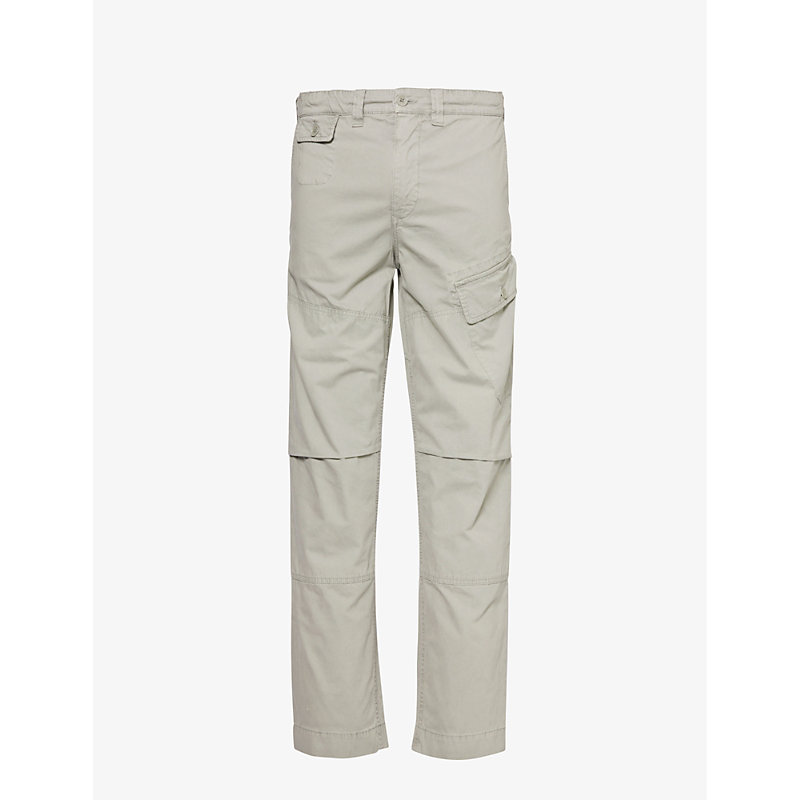 Belstaff Mens Cloud Grey Dalesman Brand-patch Straight-rise Regular-fit Cotton Trousers
