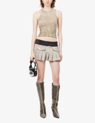 Shop Jaded London Women's Grey Cargo Flap-pocket Mid-rise Cotton-blend Mini Skirt