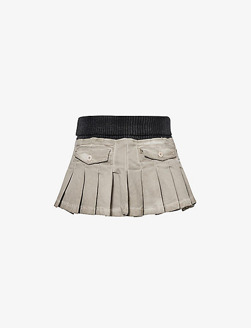 JADED LONDON: Cargo flap-pocket mid-rise cotton-blend mini skirt