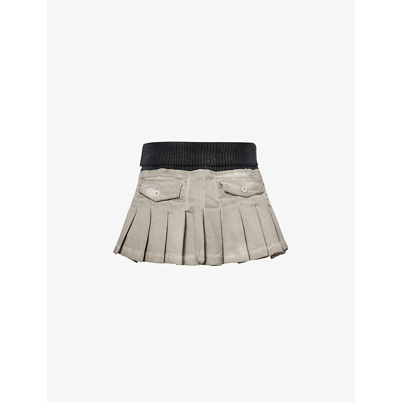 Jaded London Womens Grey Cargo Flap-pocket Mid-rise Cotton-blend Mini Skirt