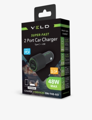 VELD: Super-Fast 2 port car charger 48W