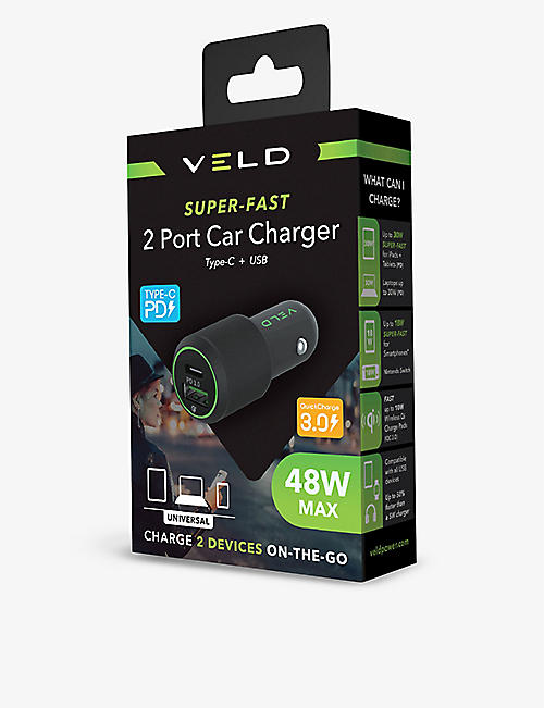 VELD: Super-Fast 2 port car charger 48W