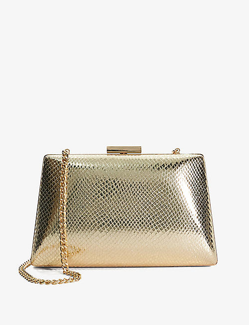 DUNE: Bellaria angled faux-leather clutch