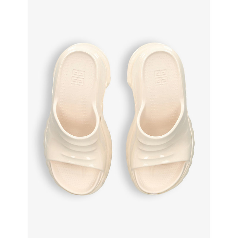 Shop Givenchy Womens White Marshmallow Rubber Wedge Sandals