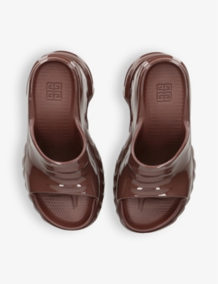 Shop Givenchy Womens Brown Marshmallow Rubber Wedge Sandals