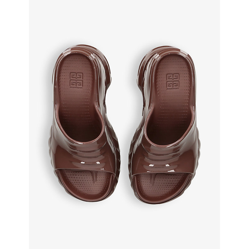 Shop Givenchy Women's Brown Marshmallow Rubber Wedge Sandals