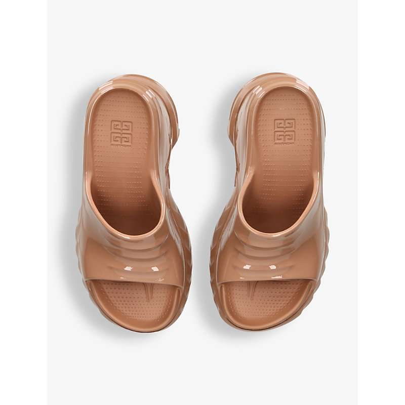 Shop Givenchy Marshmallow Rubber Wedge Sandals In Beige Comb