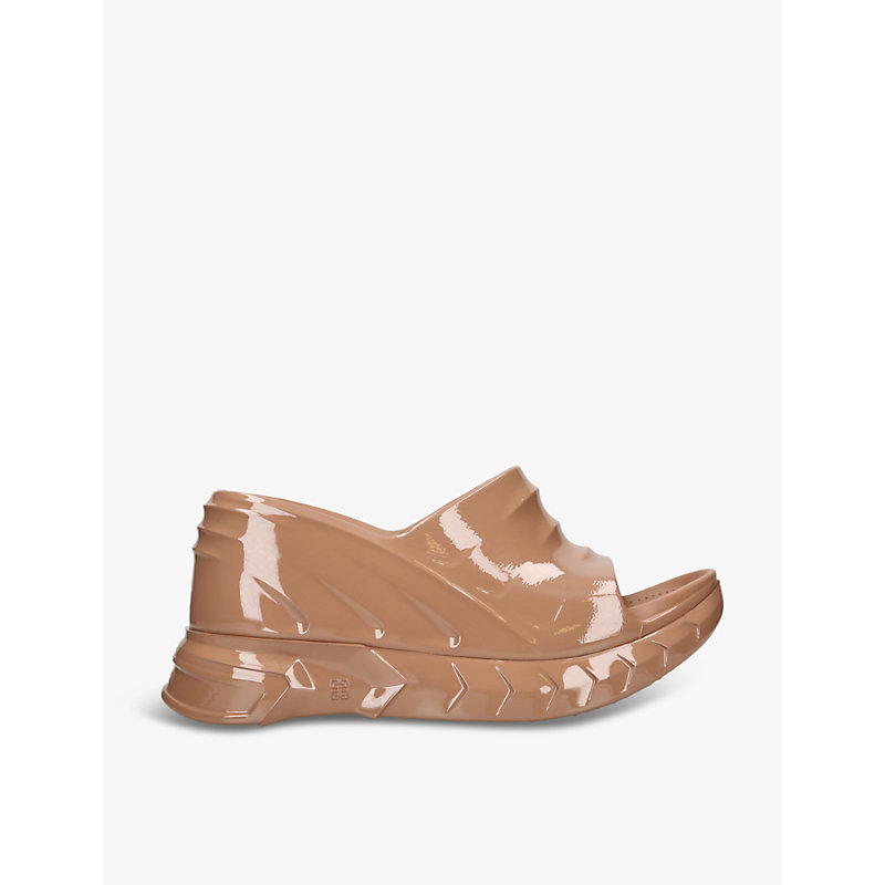 Shop Givenchy Marshmallow Rubber Wedge Sandals In Beige Comb