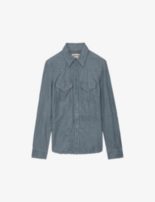 ZADIG&VOLTAIRE: Thelma slim-fit crinkled leather shirt