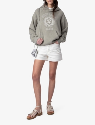 Shop Zadig & Voltaire Zadig&voltaire Women's Trellis Georgy Graphic-print Relaxed-fit Organic-cotton Hoody