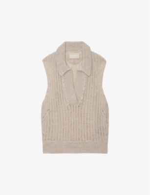 ZADIG&VOLTAIRE: Lunny V-neck sleeveless merino-wool jumper