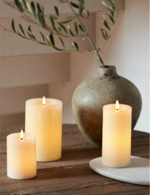 THE WHITE COMPANY: Glow medium LED wax candle 15cm