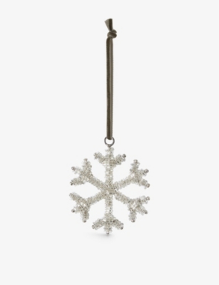 THE WHITE COMPANY: Snowflake beaded Christmas decoration 7cm