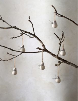 THE WHITE COMPANY: Snowman felted Christmas decorations set of six