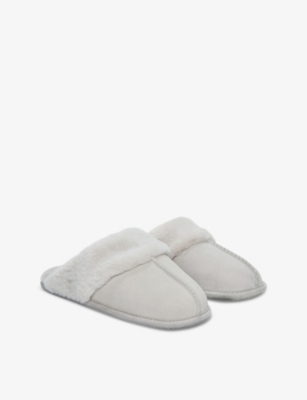THE WHITE COMPANY: Backless seam-front suede slippers