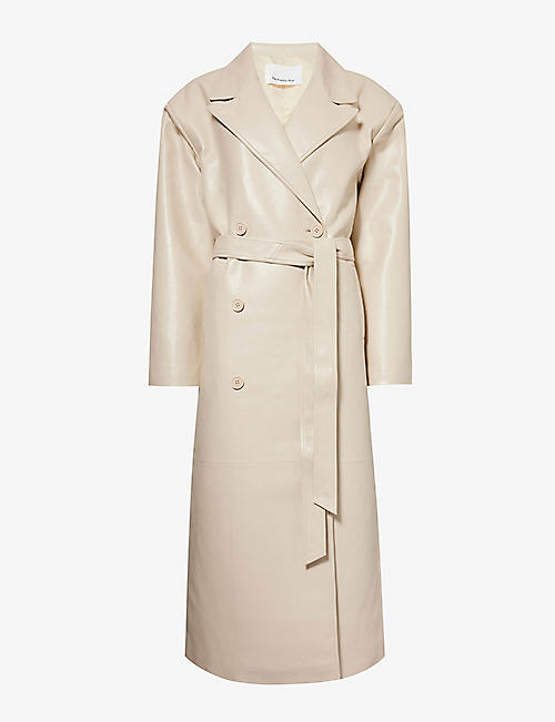 THE FRANKIE SHOP: Tina double-breasted faux-leather coat