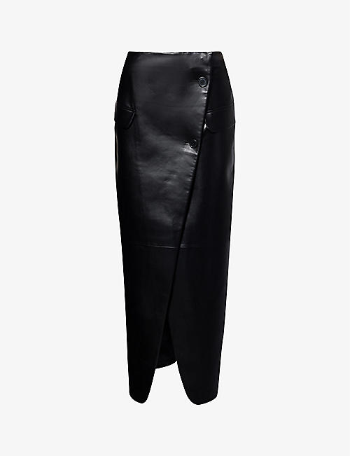 THE FRANKIE SHOP: Nan crossover faux-leather maxi skirt