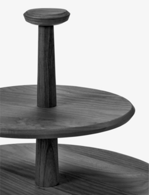 Serax Black Kelly Wearstler Dune Porcelain Two-tier Cake Stand 41cm In Black