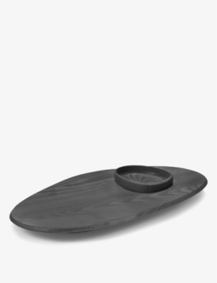 Serax Black Kelly Wearstler Dune Ash-wood Platter And Bowl 60.5cm