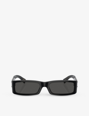 Dolce & Gabbana 0dg4444 Rectangle-frame Acetate Sunglasses In Black