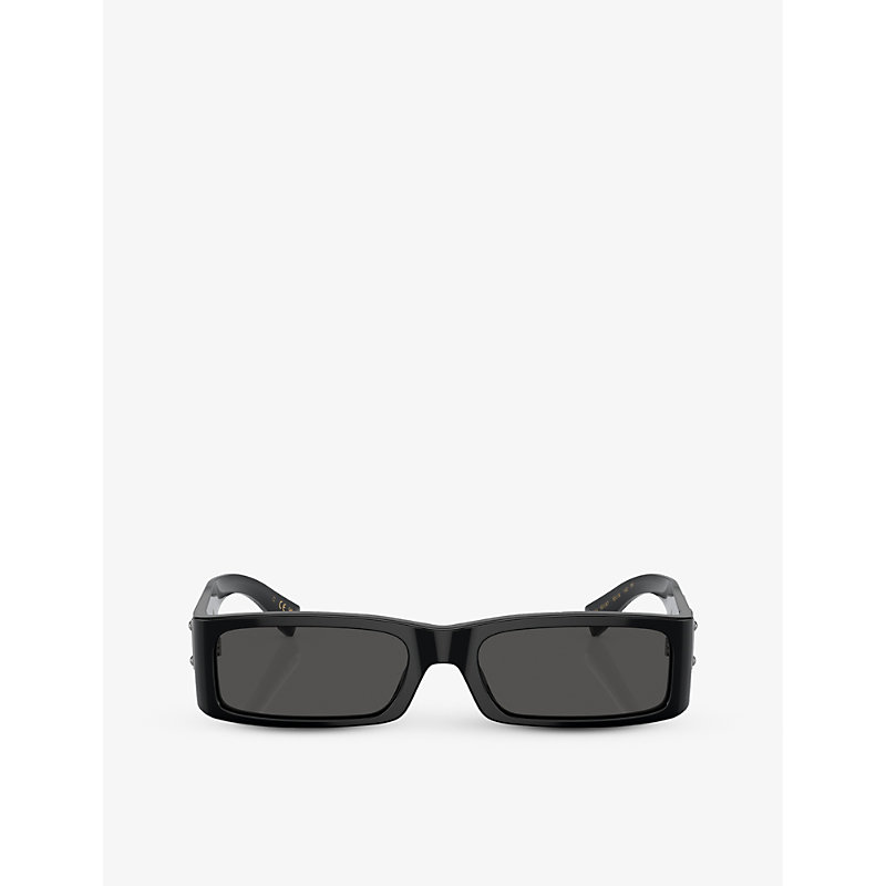 Dolce & Gabbana 0dg4444 Rectangle-frame Acetate Sunglasses In Black