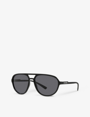 Dolce & Gabbana 0dg6150 Pilot-frame Nylon Sunglasses In Black