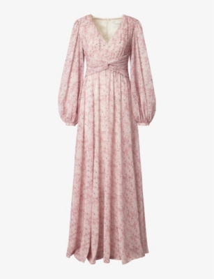 Shop By Malina Malina Womens Mist Lamia V-neck Floral-print Woven Maxi Dress