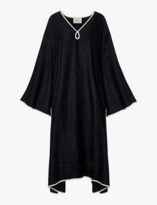 Shop By Malina Malina Women's Black Briony Cut-out Wide-sleeve Woven Midi Dress