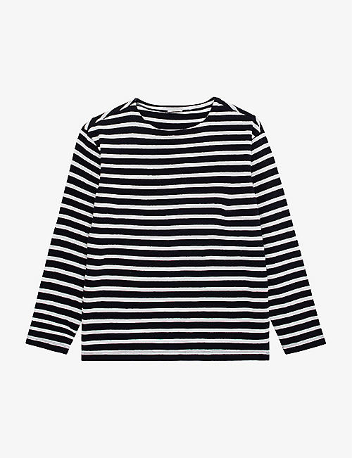 IKKS: Stripe-print slim-fit cotton T-shirt
