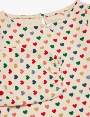 KONGES SLOJD: Drey heart-print organic-cotton dress 9 months-8 years