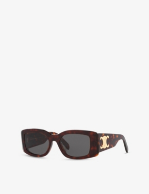 Celine Womens Grey Cl40282u Triomphe Rectangular-frame Acetate Sunglasses In Gray