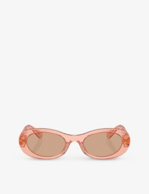 MIU MIU: MU 06ZS oval-frame acetate sunglasses